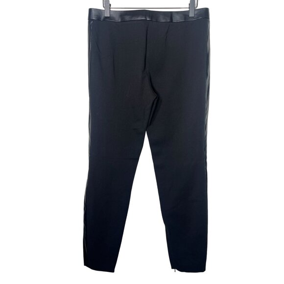 Tory Burch Pants Womens Medium Faux Leather Panels Black Ankle Zip Work Casual - Picture 5 of 13